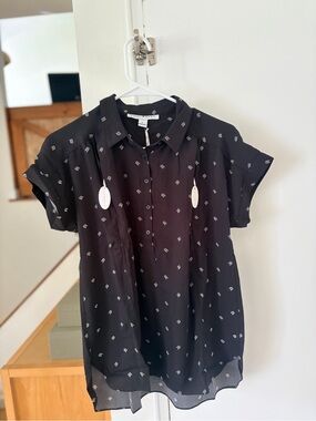Loyal Hana "Carrie" Black Arrowhead Nursing & Maternity Blouse S